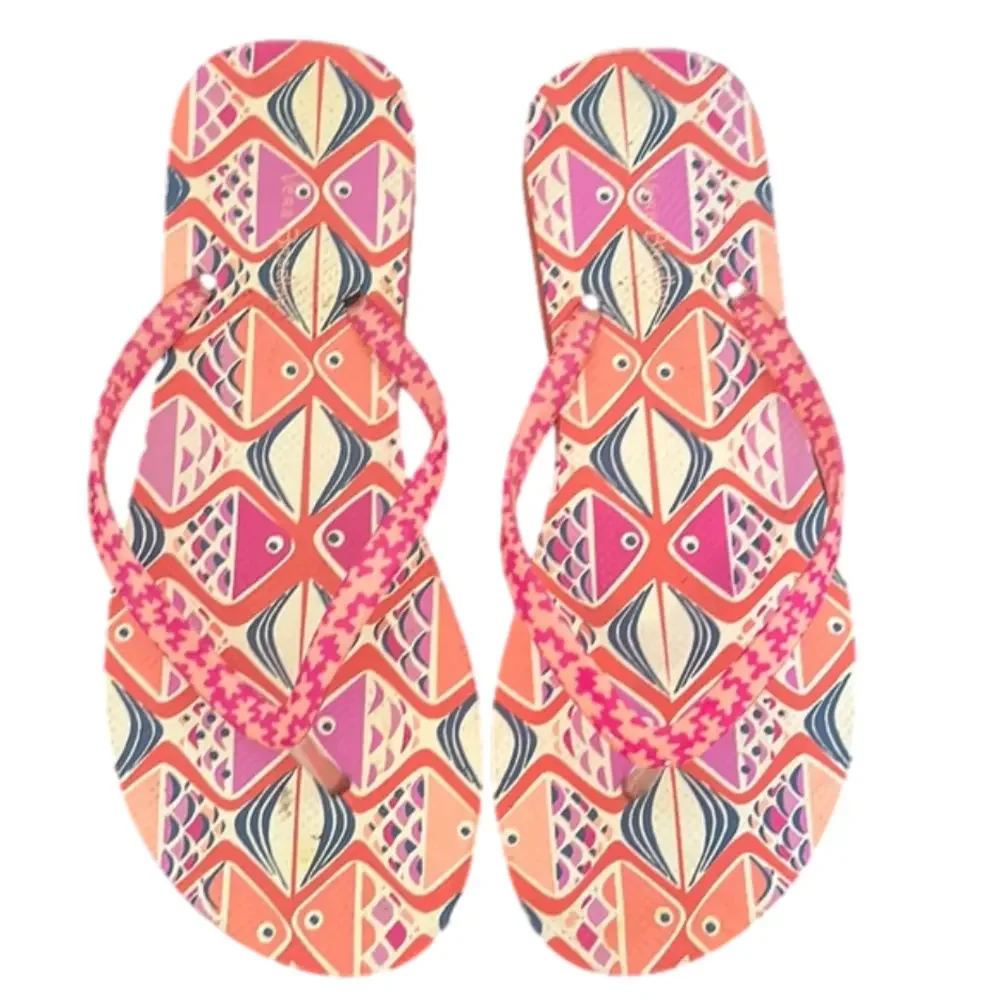 Vera Bradley Flip Flops Women’s Large 9–10 Colorful Print Sandals Summer Beach